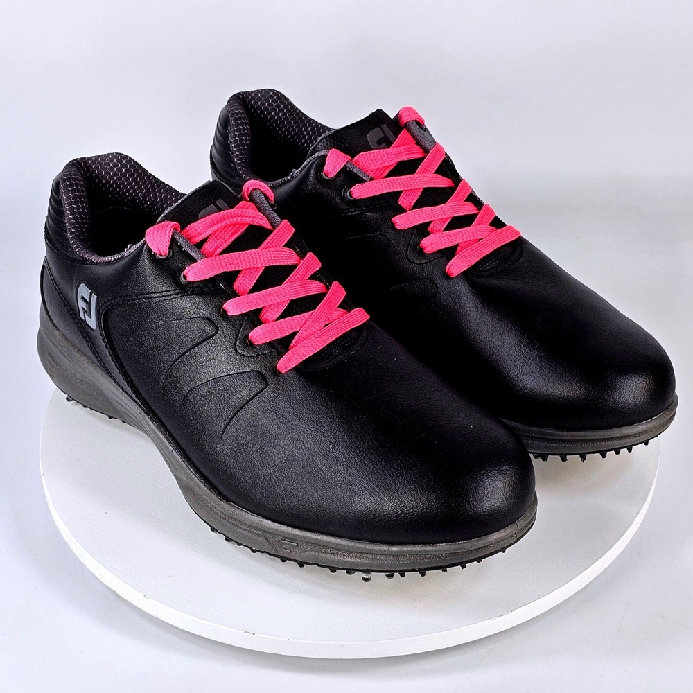 FootJoy ARC LP Womens Golf Shoes Black Pink Spiked 59743 Size 9.5 W